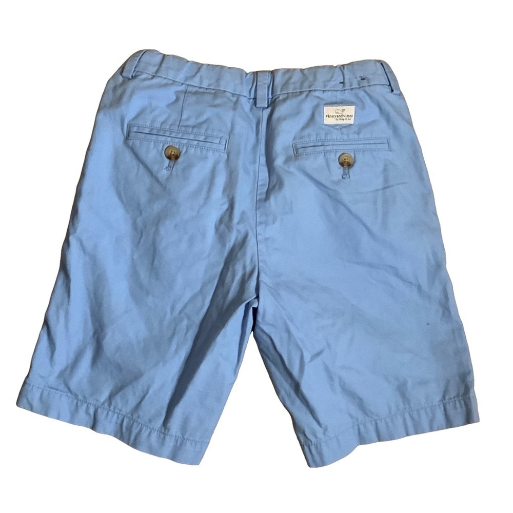 Vineyard Vines 12 Boys 100% Cotton Flat Front Shorts Light Blue - Picture 2 of 5